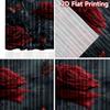 2D Flat Printing 2pcs Curtain Curtain Romantic Red Roses and Butterflies Digital Printed Polyester Drapes Seasonal Party &
