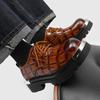 Scarpe Derby stile britannico giovanile testa larga scarpe in pelle motivo coccodrillo casual scarpe taglia grande