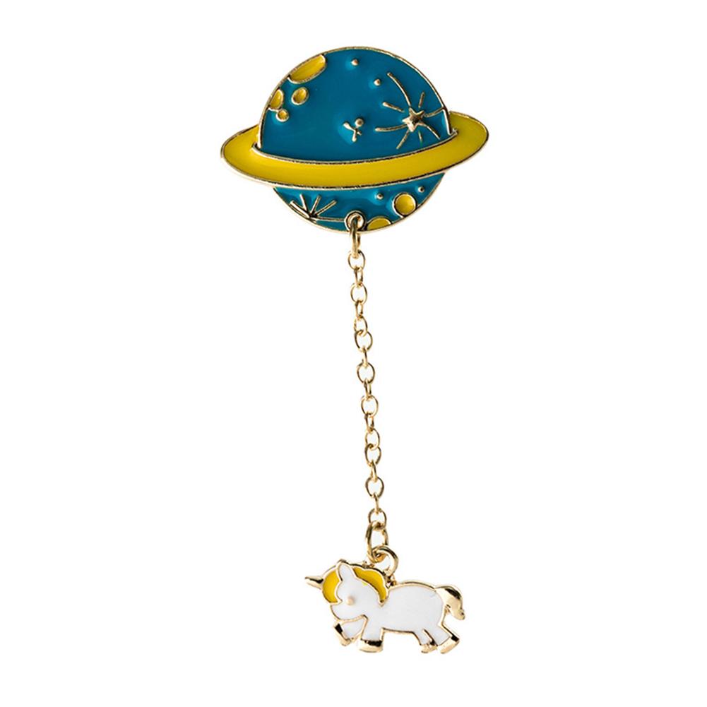 Space Travel Collection Enamel Pin Cartoon Planet Star Brooch Lapel Pin Custom Badge Gift
