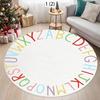 Educational 2D Alphabet Round Area Rug for Playroom Bedroom Living Room Non Slip Washable Floor Mat Home Decorative Soft Carpet