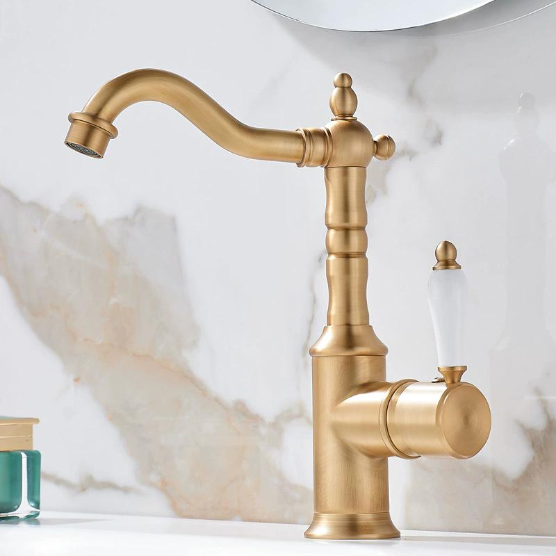 Gold Basin Faucet Antique Bronze Bathroom Faucet Mixer Tap Black Wash basin Faucet Hot and Cold Lavotory Faucet Water Faucet