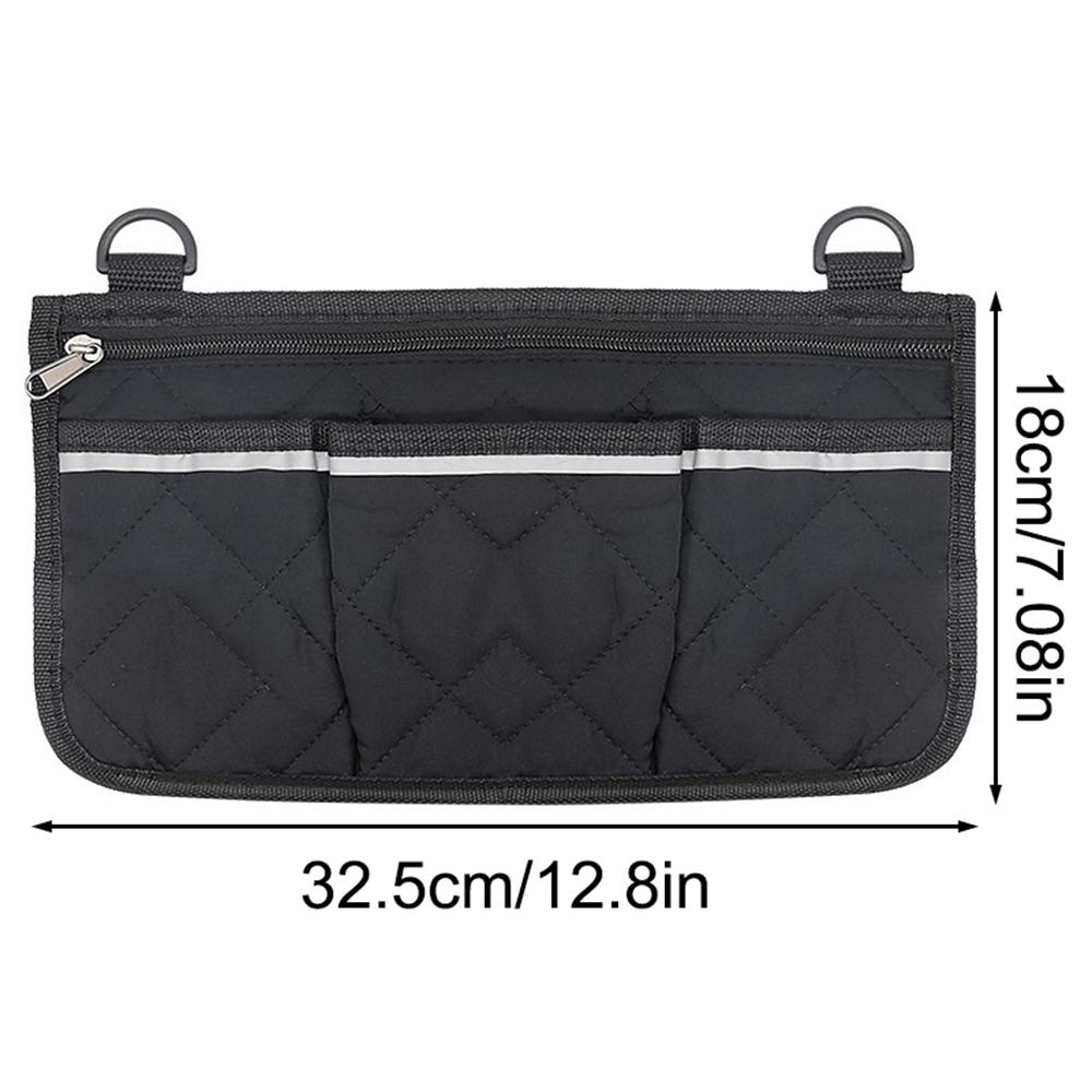 1PC Baby Stroller With A Bag That Has A Side Storage Pocket For The Wheelchair And A Reflective Storage Pouch On The Back.