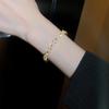 High-End Gold-Plated Zircon Open Bangle: Elegant, Shiny Bracelet Fashion Jewelry