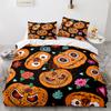 Halloween Duvet Cover Pumpkin Lantern Cartoon King Queen Twin Size Polyester Bedding Set For Kids Boys Girls Teens Bedroom Decor