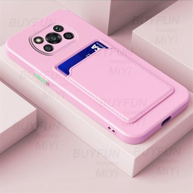 X3poco Fall Candy Farbe Brieftasche Karte Slot Weiche Silikon Telefon Abdeckungen für Xiaomi Poco Poko Wenig X 3 X3 Pro nfc Stoßfest Coque