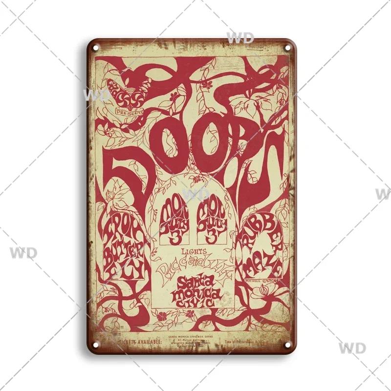 Retro Vintage Rock N Roll Band Metal Tin Sign - The Doors ZZTOP Queen Music Poster, Wall Decor Plaque Plate