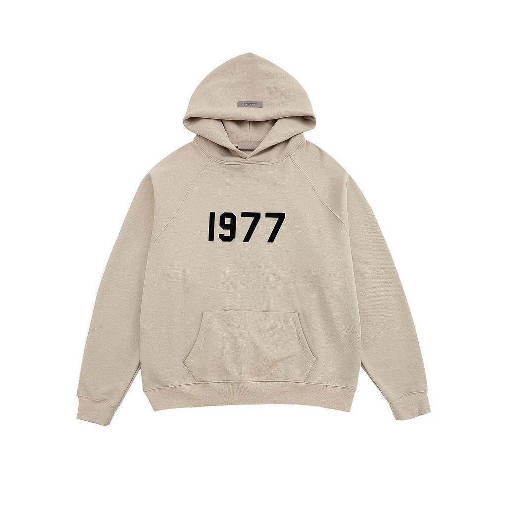 ESSENTIALS FOG 1977 Unisex Hoodie - Flocked Velvet, Loose Fit, Autumn/Winter Trend
