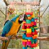 Parrot Toy Wooden Bird Chew Toy with Hook Multicolored Parrot Chewing Toy Birdcage Accessories Pet Supplies for Macaw Cockatoo