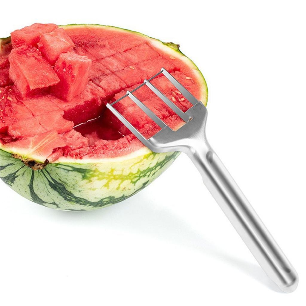 Stainless Steel Three-cut Watermelon Cutter Multi-function Fast Watermelon And Cantaloupe Dicer