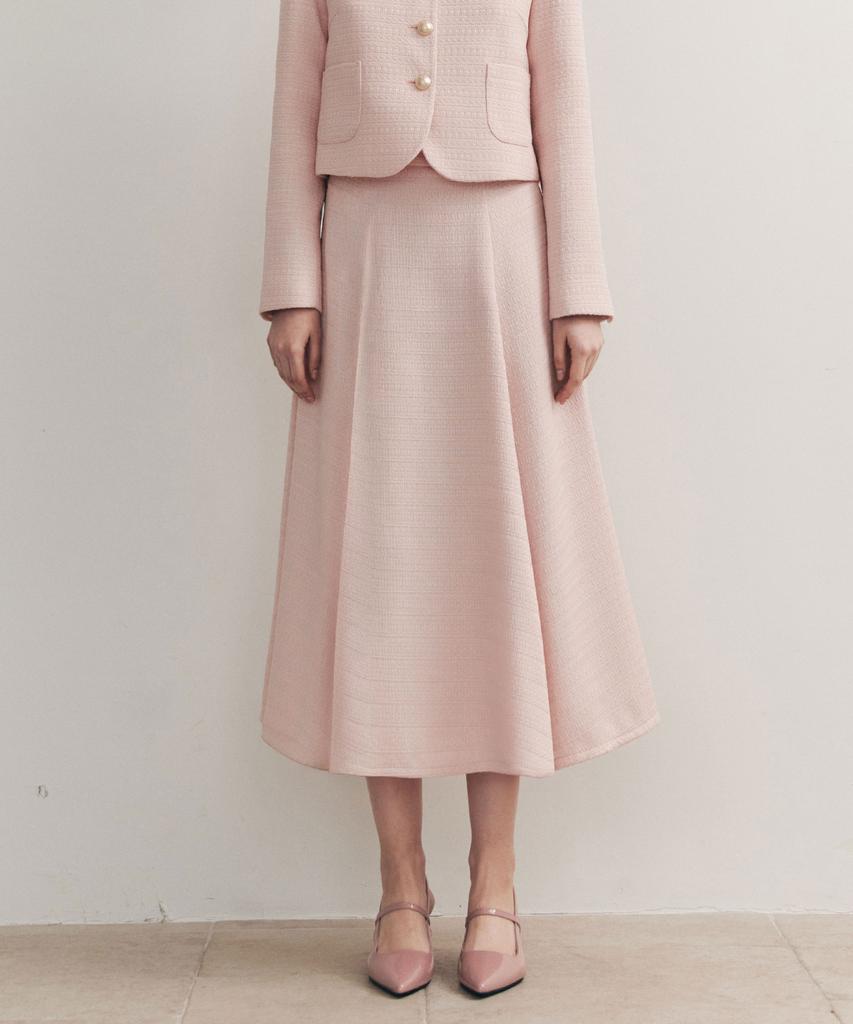 Zero Street Ivy Tweed Long Skirt / Pink