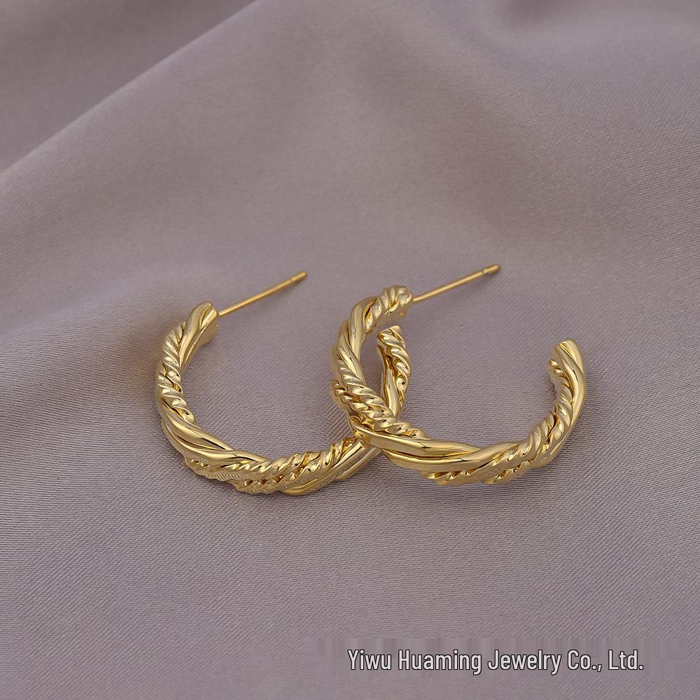 European American Style Luxury Stud Earrings: Elegant Cross-border Niche Hoops, Versatile Celebrity-inspired Accessories