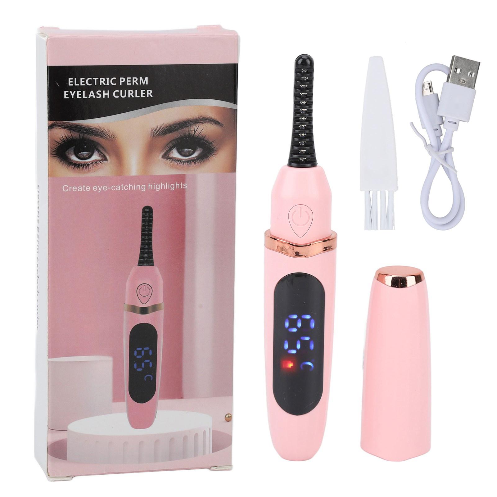 

Heated Eyelash Curler Long Lasting Curl Tool USB Rechargeable 3 Temperature Adjustable LED Digital