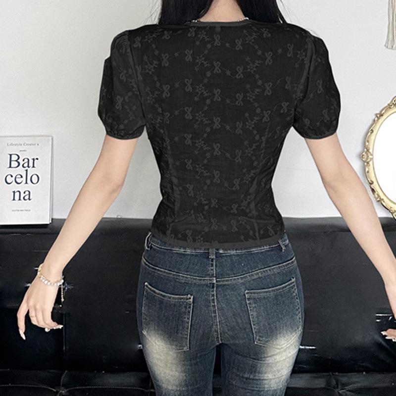 Blůza s texturou mašle v pase, rukávy, výstřih do V, kardigan na knoflíky, košile