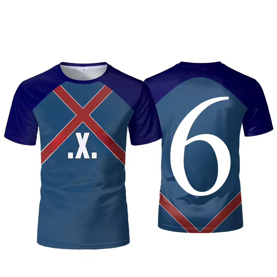 Men's Casual Sports Loose Plus Size Simple Digital Football T-shirt with Printed Round Neck Short Sleeved 3D T-shirt Top