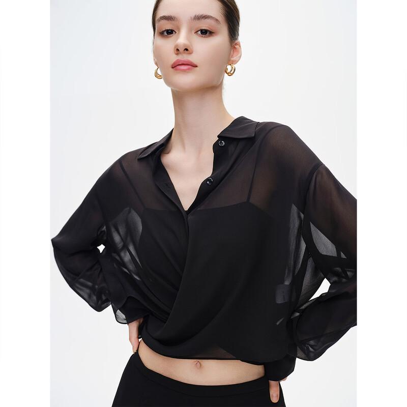 Женская летняя прозрачная рубашка с длинным рукавом GIOVANNI VALENTINO XL