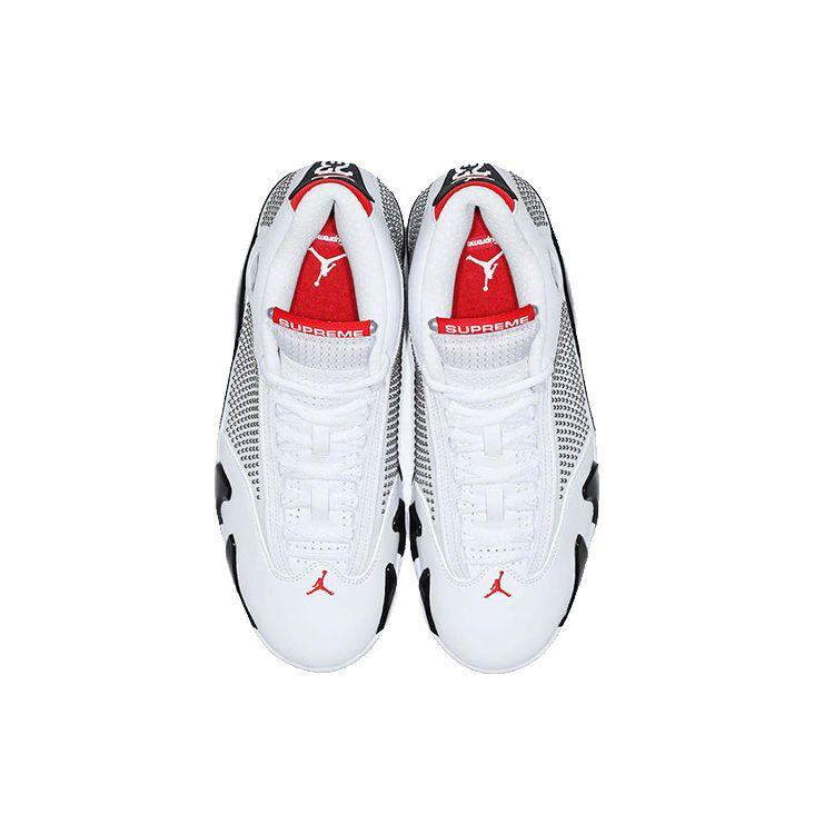 Supreme x Air Jordan 14 Retro Bianco Sneakers da Uomo Rosso Università Nero BV7630-106