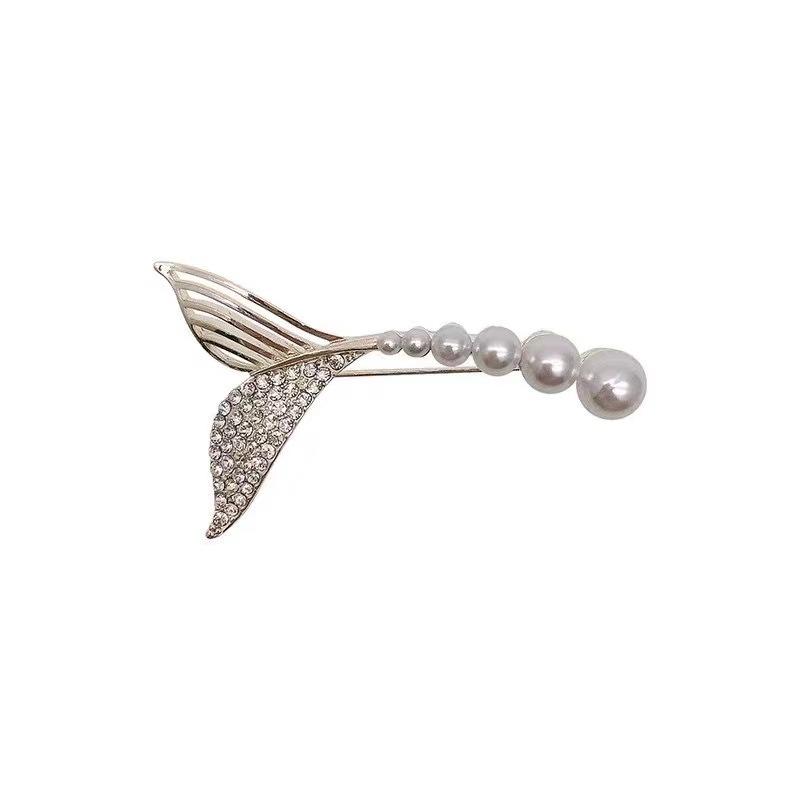 

Niche Pearl Fishtail Brooch Женская легкая роскошная анти-световая пряжка Niche Design Sense Одежда Аксессуары Темпераментная булавка для выреза