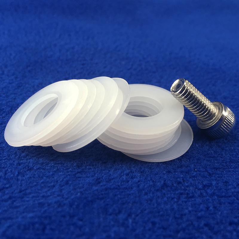 White Nylon Round Washer: Insulating, Wear-Resistant, Pressure-Resistant, High-Temperature Resistant Flat Rubber Gasket Spacer.