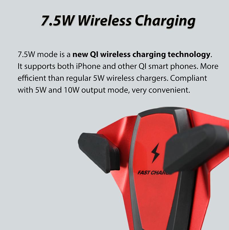 Автомобильное крепление с беспроводной зарядкой Qi для Huawei Mate20pro Iphone Xs Max — фото 4