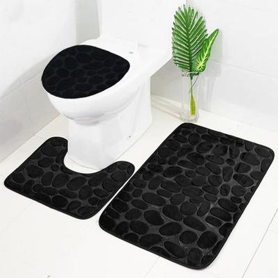 Non-slip Floor Mat U-shaped Pad Three-piece Set Wear Resistant Solid Color