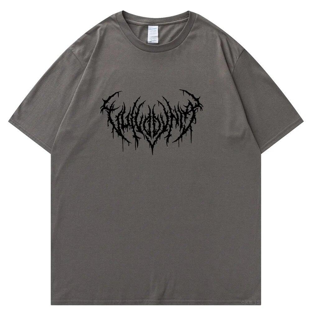 Hip Hop Gothic Street Punk Unisex T-shirts Korean Black Oversized Tshirt Toppar Harajuku Grafisk Tshirt WoUnisex Unisex Tops Tee