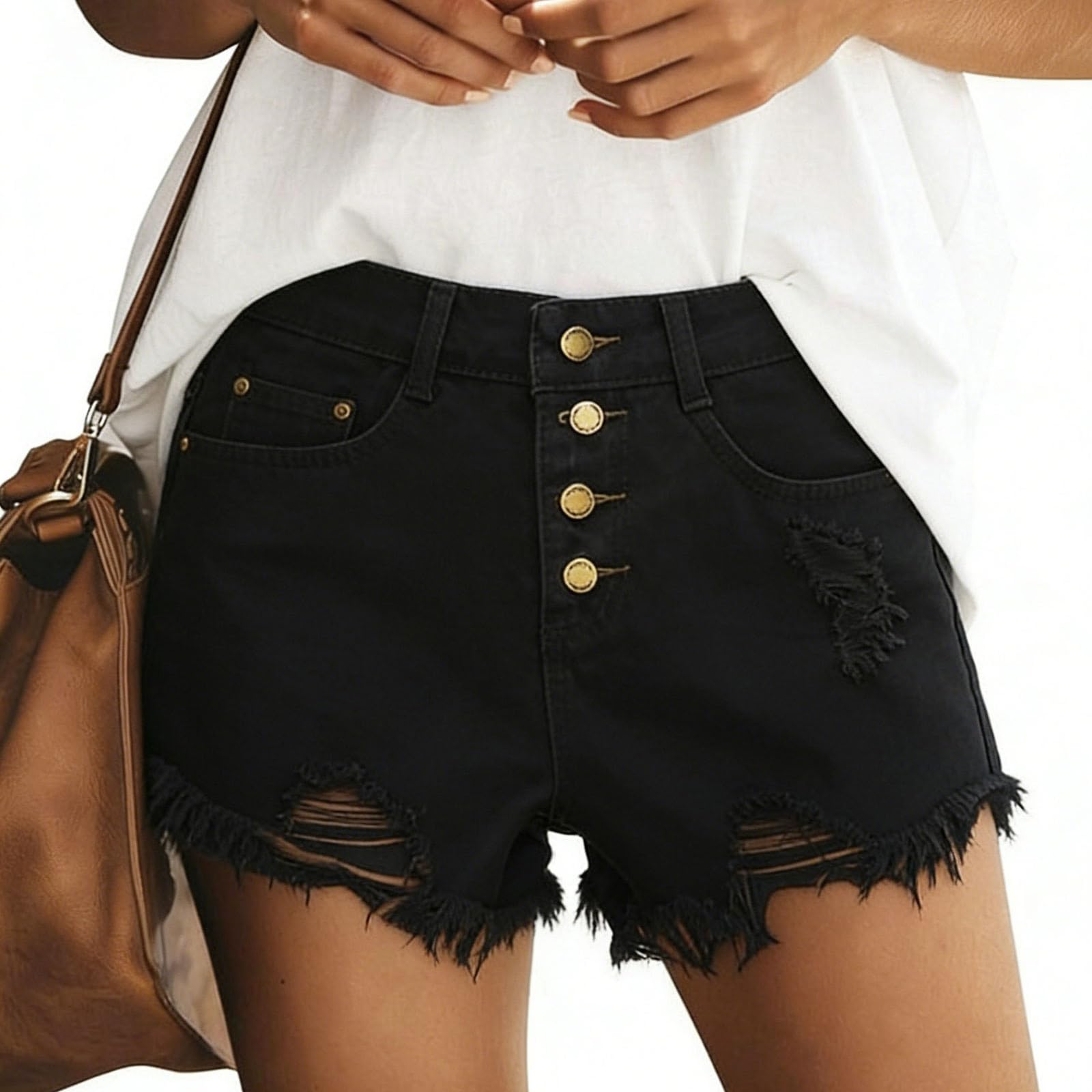 Ladies  Casual  Versatile Fashionable Denim Shorts L
