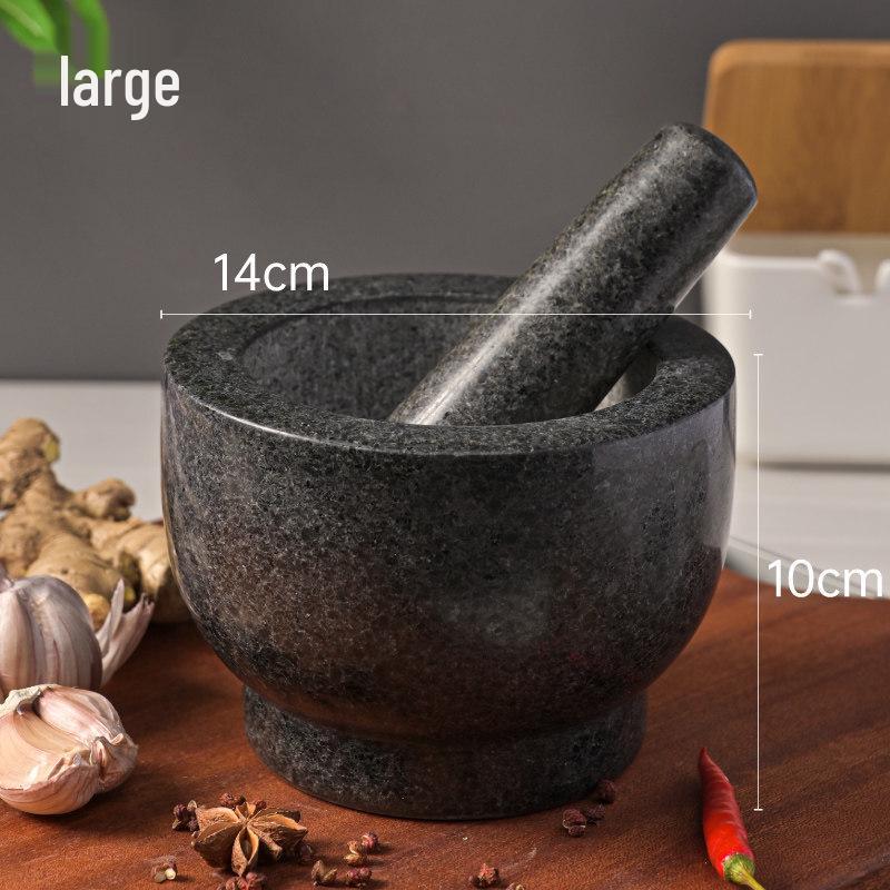 Natural Stone Garlic Press and Herb Mortar and Pestle Set