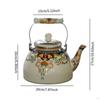 Emaille Teekessel 4L Teekanne Komfortabler Griff Auslaufsicher mit Deckel Robuster Blumentopf Wasser