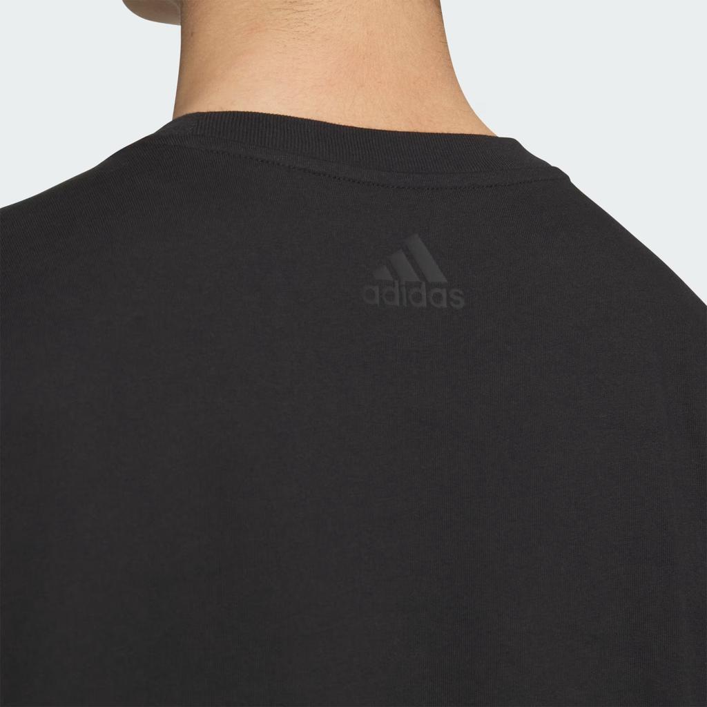 Adidas Casual Round Neck Short Sleeve T-Shirt Unisex Tops Black JI9081