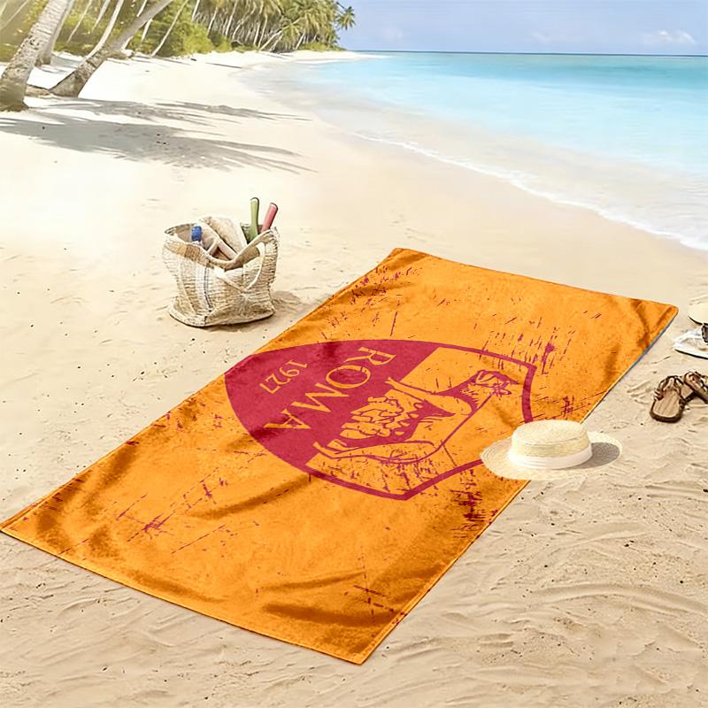 Associazione Sportiva Roma2 Print Beach Towel, Large Soft Quick Dry Towel for Beach Camping Swimming