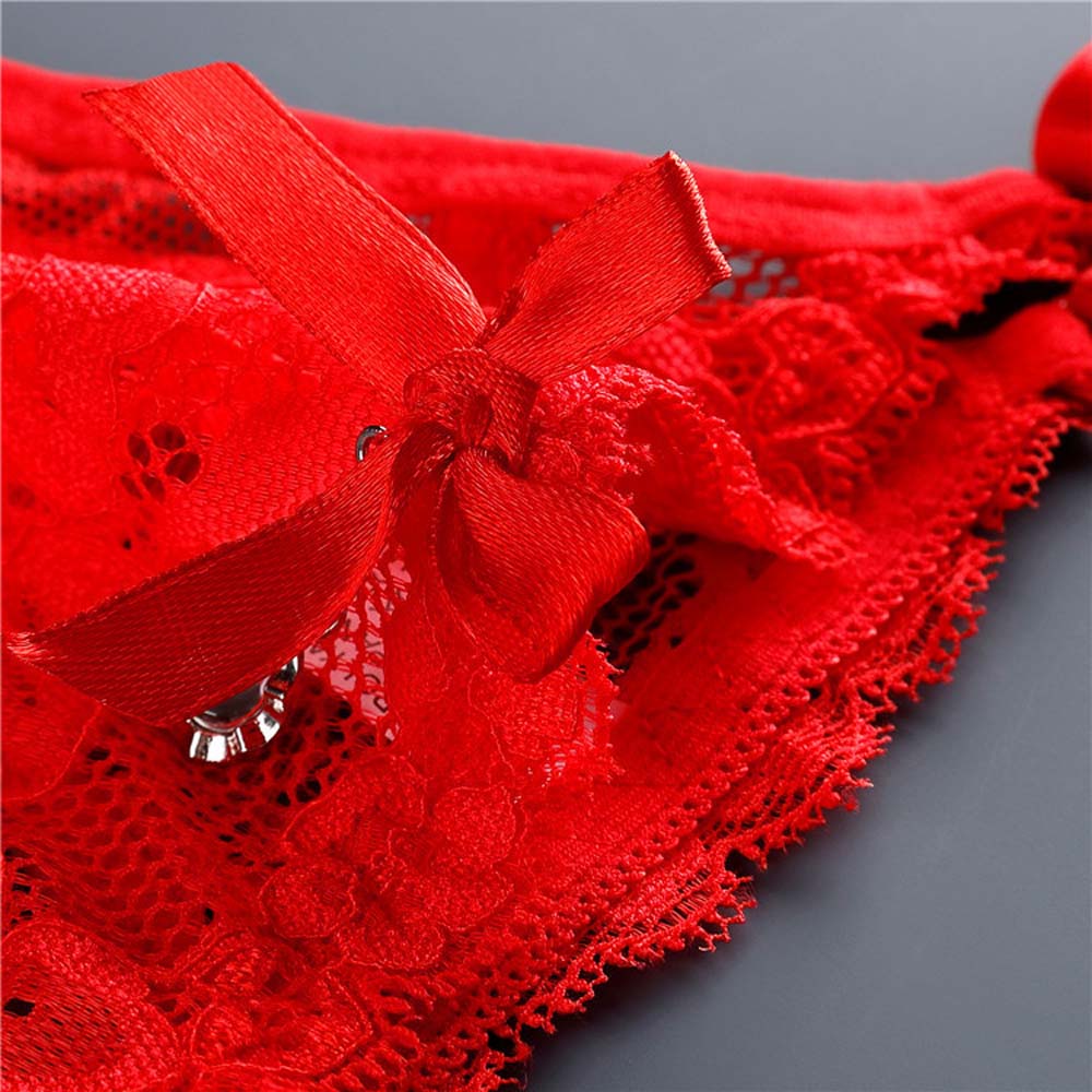 Female Low-waist Underwear G String T-Back Lace Panties Sexy Briefs Pendant Women Thong