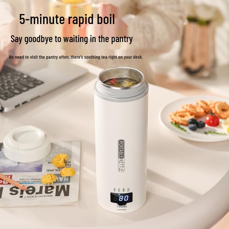 Tragbarer 110V Wasserkocher mit US-, UK-, EU-Steckern - Isolierter elektrischer Becher aus 316 Edelstahl.