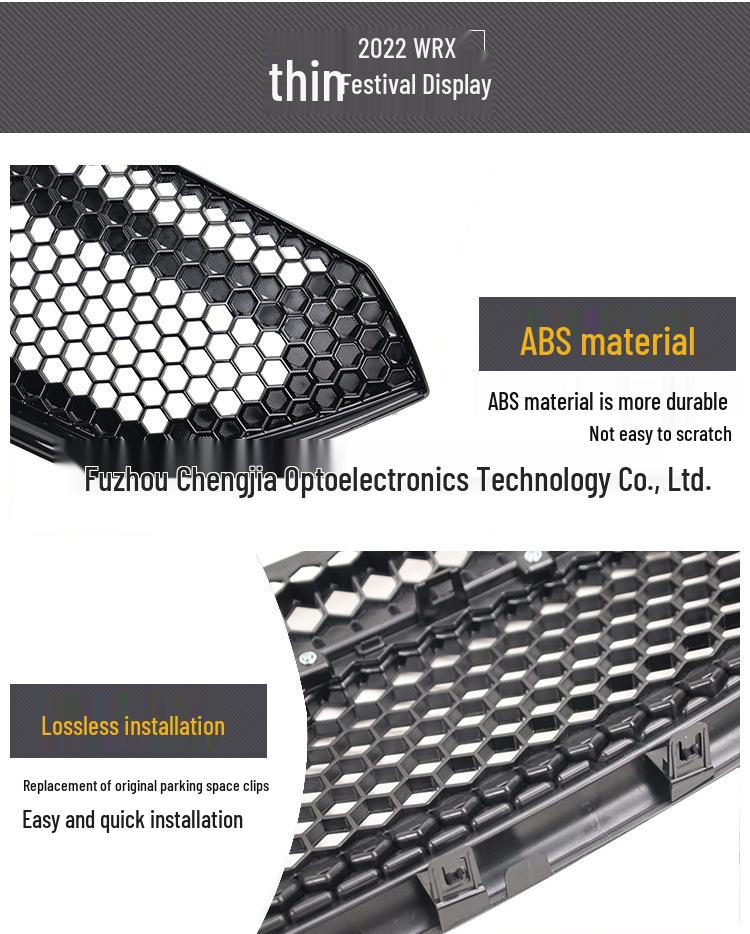 Pearl Black Front Grille for 2022+ Subaru WRX Sport Model