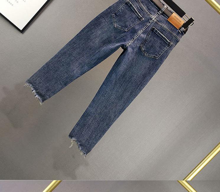 Women's 2025 Summer Slimming High-Waisted Rhinestone Denim Jeans – Petite, Versatile Cropped Style