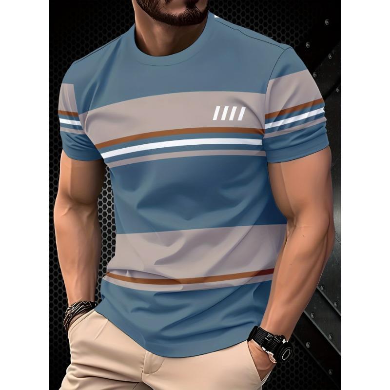 Men s Breathable Casual T-shirt Round Neck S