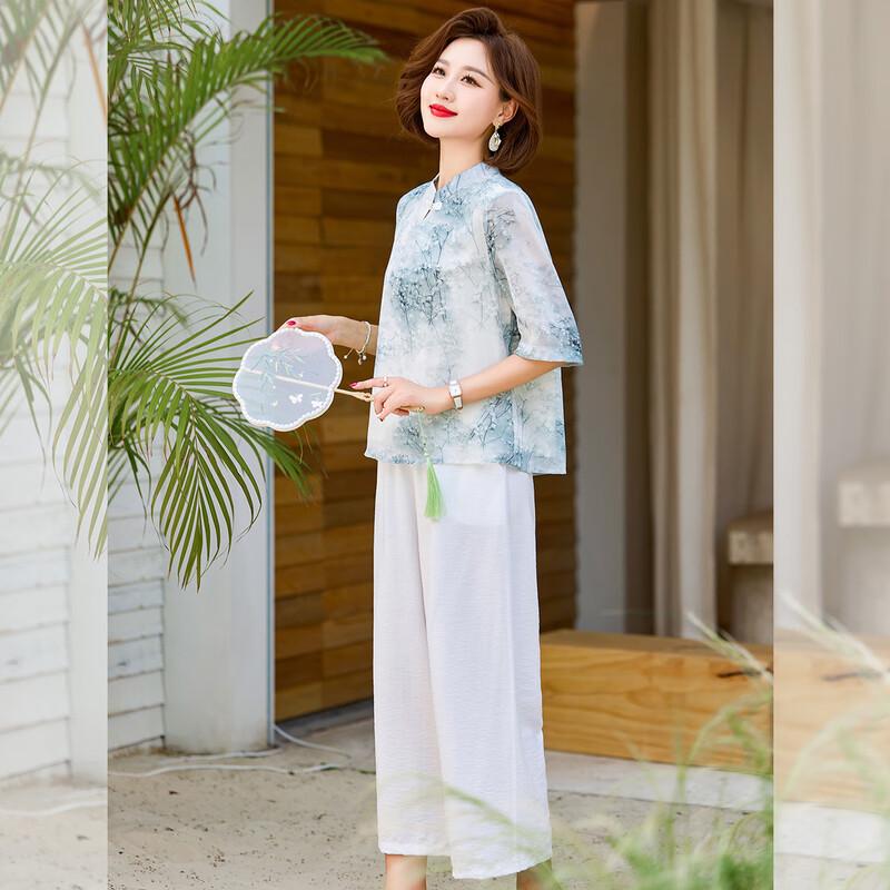 Baolianduo Damen Sommer Lässiges Set im neuen chinesischen Stil