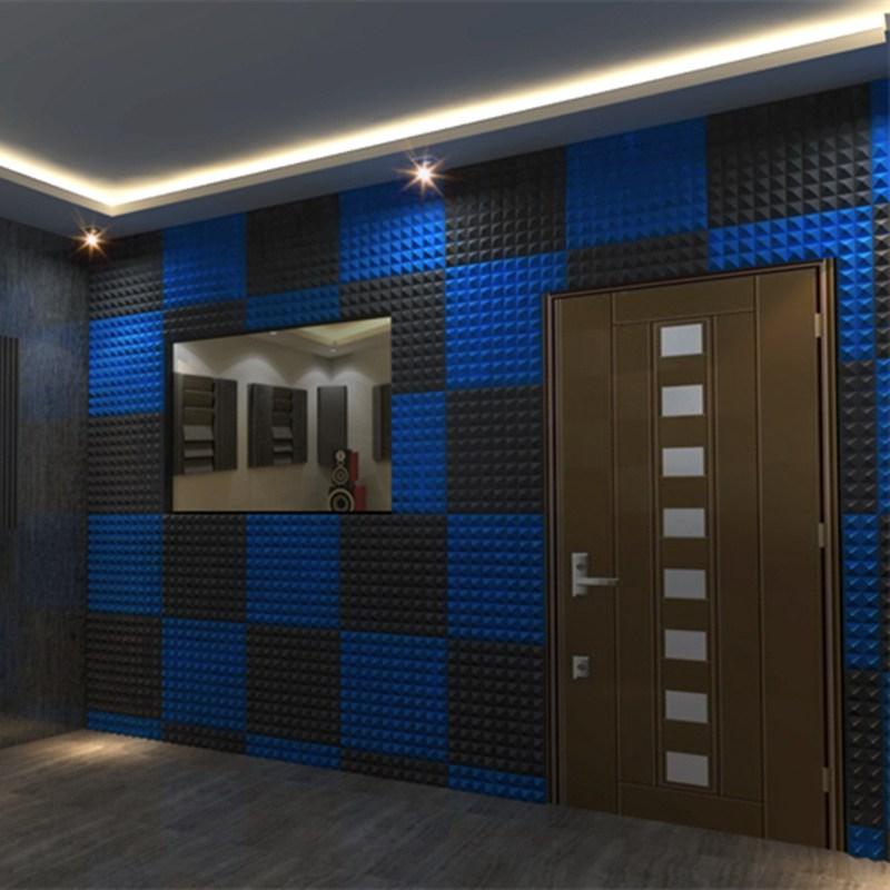 Dalles de mousse insonorisante haute densité 30 x 30 x 2,5 cm, mousse acoustique alvéolée en coton insonorisant pour studio audio KTV