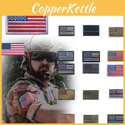 Usa Flag Patch Embroidered Cloth Patch With Velcro Outdoor Decorative Badge For Clothing And Backpacks 8*5cm