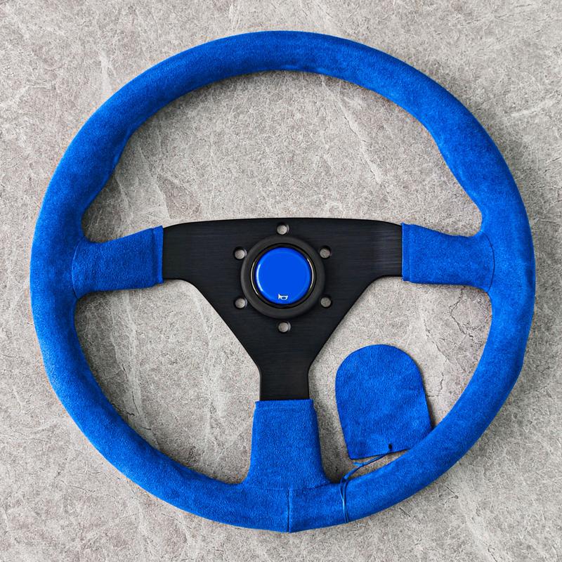 14Inch Universal Racing Montecarlo Sports Steering Wheel Red Suede JDM Car Steering Wheel PC-ST51