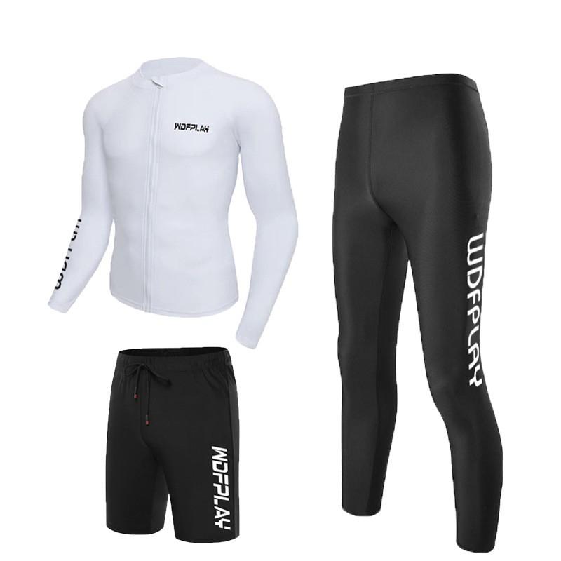 Herren UV-Schutz Rash Guard Set Langarm Surfen Badeanzug Schnorcheln Tauchen Strand Outdoor Wassersport