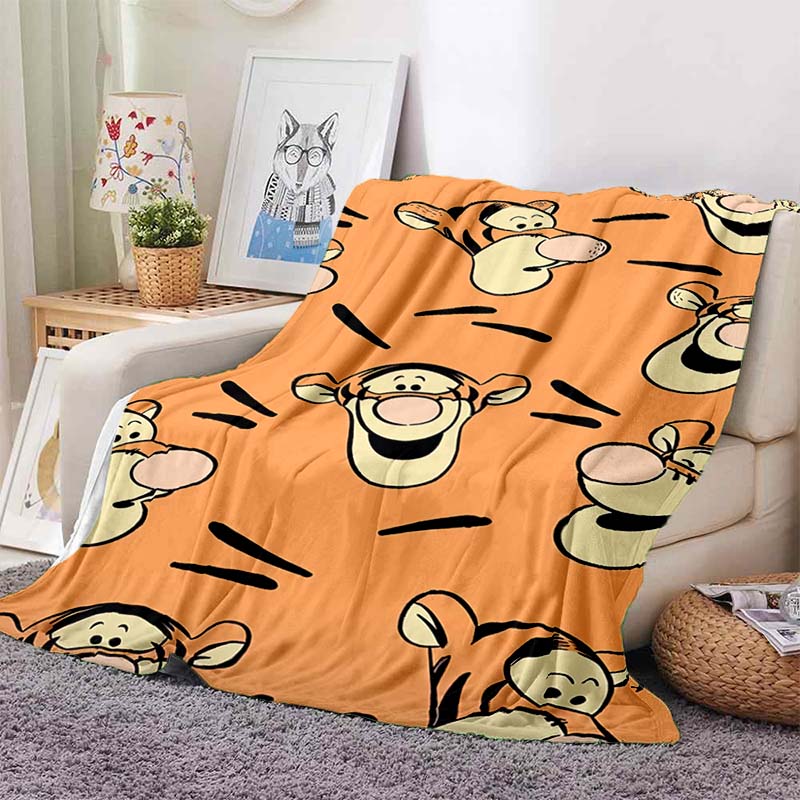 6 Sizes Classic HD Winnie The Pooh Print Soft Cozy Blanket Decor for Couch Sofa Bed Travel Camping Next Day Shipping Great Gift
