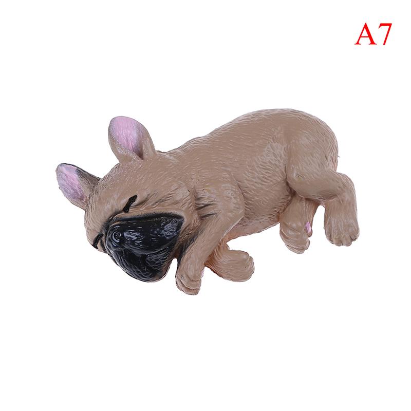 1PCS French Bulldog Sleepy Corgis Dog Toys Landscape Decor Animals Dolls Kids Gifts Action Figures PVC Model Toy