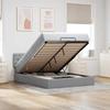 VidaXL Ottoman Bed with Mattress Light Grey 140x190 Cm Fabric, Bed, Upholstered Bed, Double Ottoman Bed, Bed with Storage 3312388