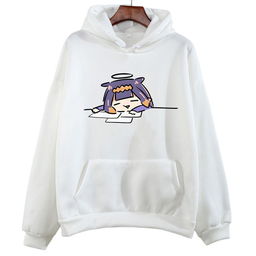 

Ninomae Inanis Tako Hoodies Women Fashion Kawaii Korean Harajuku Sweatshirts Female Cartoon Hooded Clothes Female Oversized XS белый