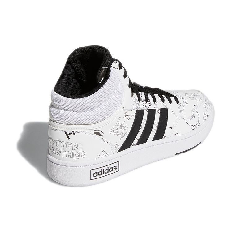 Adidas Neo Hoops 3.0 Mid Synthetic Leather Comfortable Mid-Top Sneakers Men Sneakers White Black GZ4859
