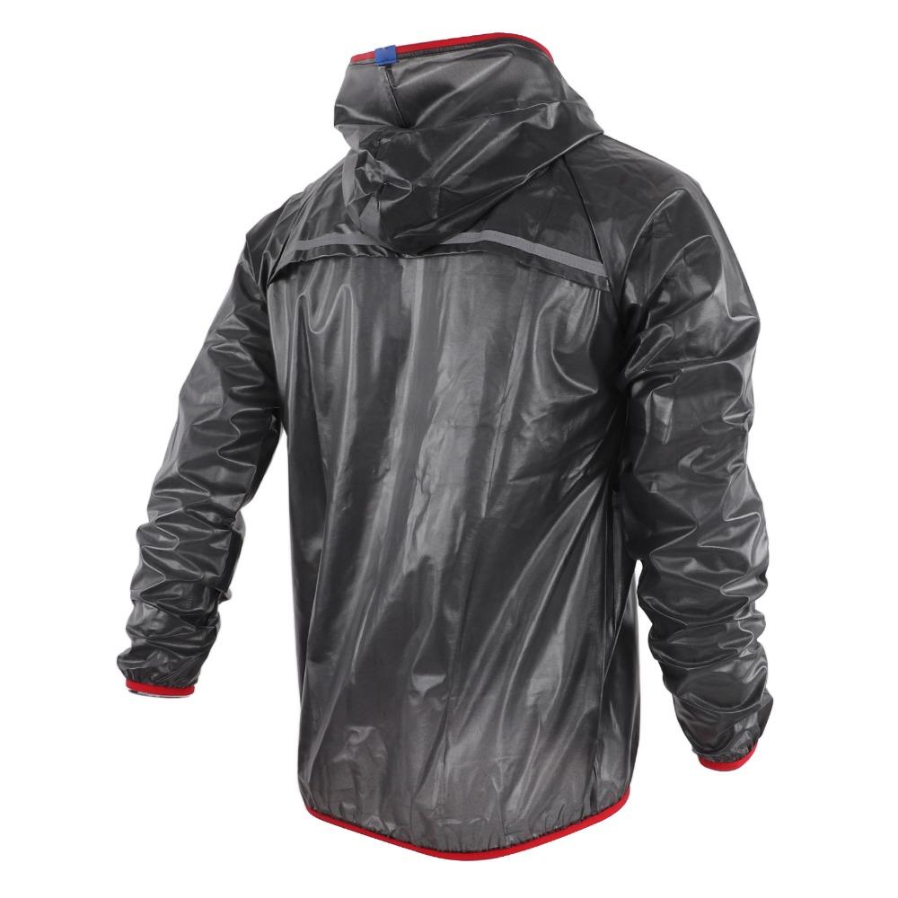 Elastic Fabric Cycling Rain Jacket Dark Grey Rain Coat Easy To Carry Rain Over Jacket  Travel Use