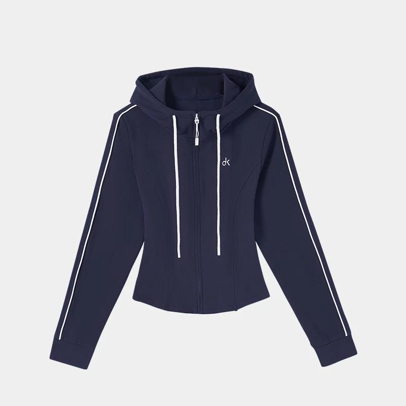 American Retro Classic All-Cotton Slim-Fit Hooded Windproof Sweatshirt Jacket for Autumn/Winter Running