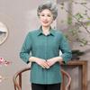 Plus-Size Long-Sleeve Summer Shirt for Elderly Women - Ideal for Grandmothers and Mothers for Spring and Autumn