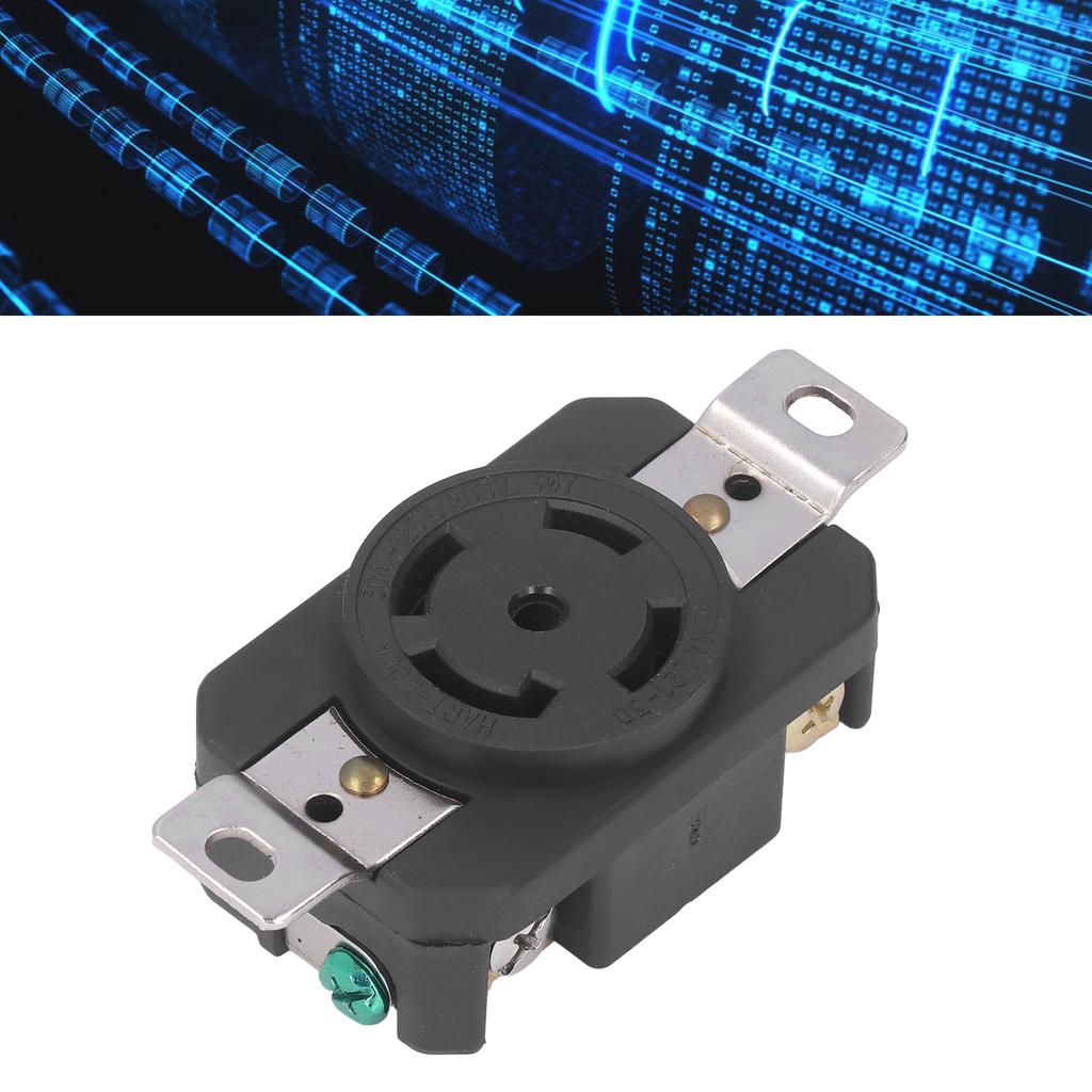 Gniazdo przemysłowe 5 otworów, styki mosiężne, blokowane, gniazdo wyjściowe 30A 120/208V