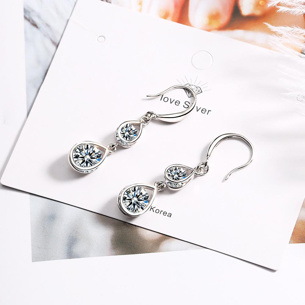 New 925 Sterling Silver Earrings 5A Zircon Water Drop for Women Luxury Wedding Engagement Jewelry Drop Earrings Party Gifts